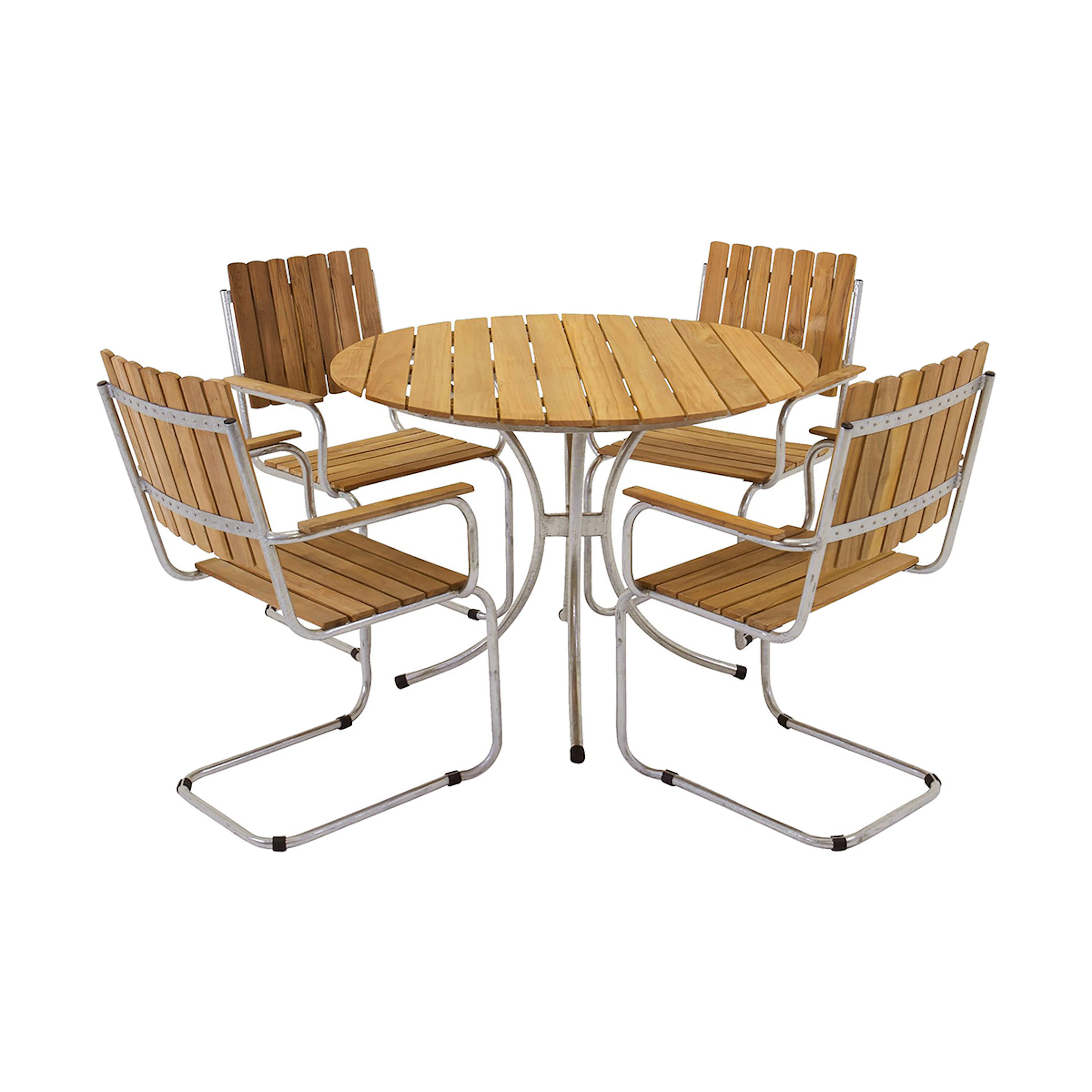 Trädgårdsgrupp Comfort Garden Arild Matgrupp 110 cm Rund + 4 st Matstolar