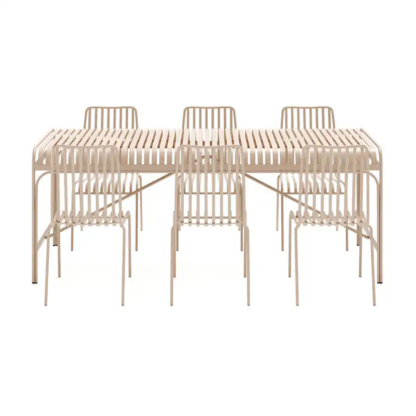 Matgrupp Comfort Garden Jarva Stor Matgrupp Utomhus 200 cm med 6 stolar i metall