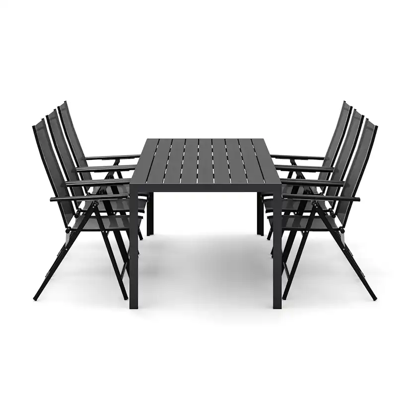 Trädgårdsgrupp Comfort Garden Siri Matbord 205 cm med 6 Sanna Matstolar