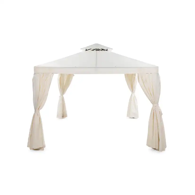 Paviljong Comfort Garden Bermuda komplett paviljong inkl tak och väggar 3x3m - Offwhite