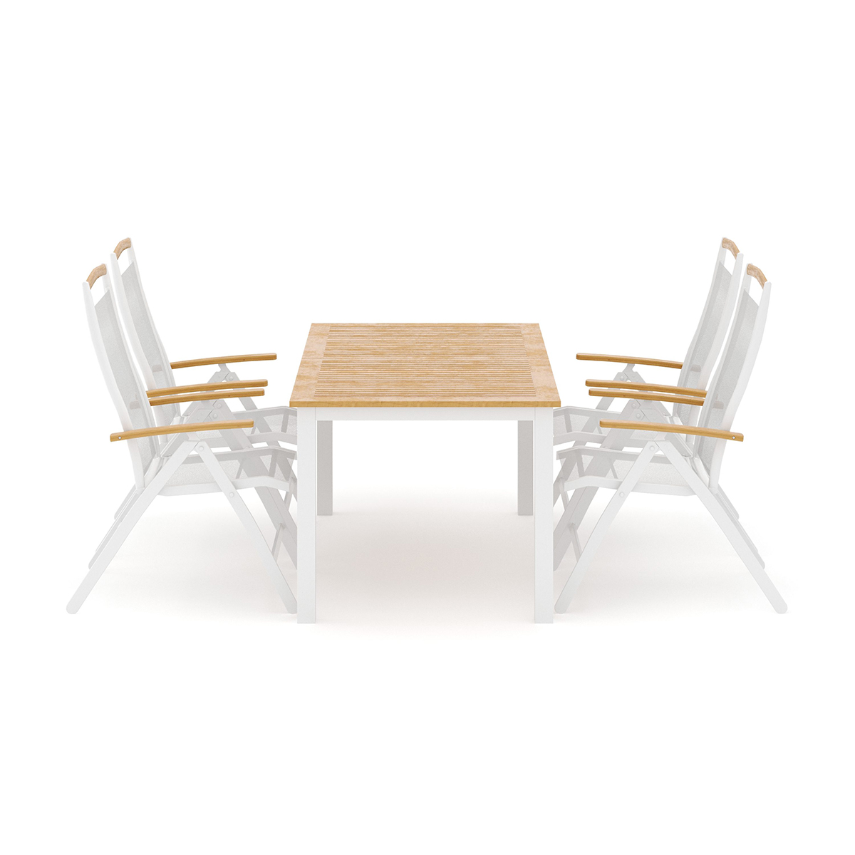 Trädgårdsgrupp deNoord Las Vegas utomhus matgrupp förlängningsbart 152-210x90 cm med 4 Las Vegas positionsstolar