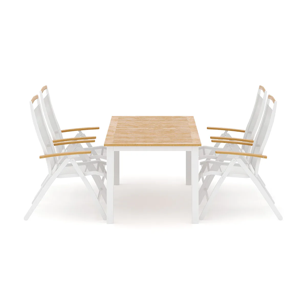 Trädgårdsgrupp deNoord Las Vegas utomhus matgrupp förlängningsbart 152-210x90 cm med 4 Las Vegas positionsstolar