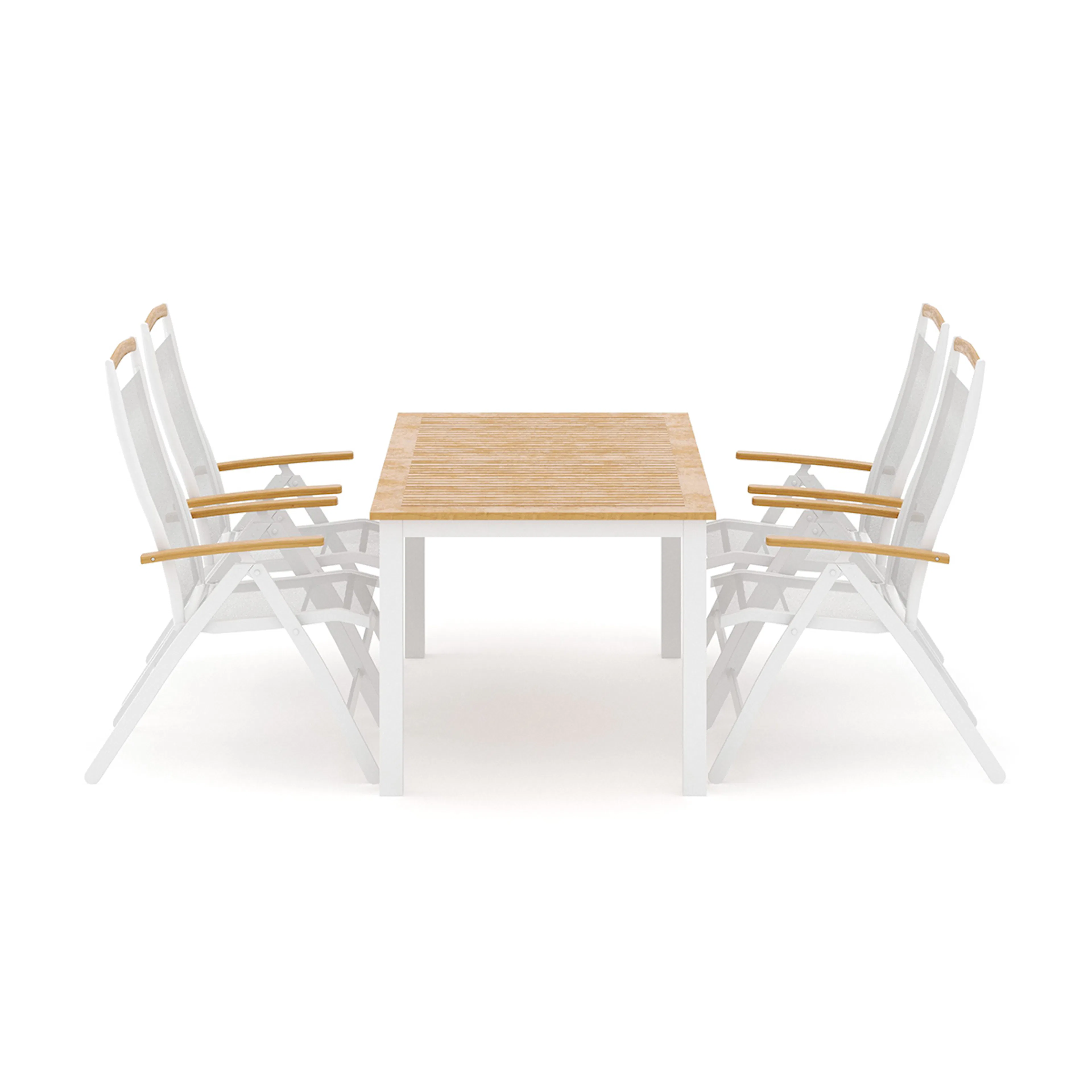 Trädgårdsgrupp deNoord Las Vegas utomhus matgrupp förlängningsbart 152-210x90 cm med 4 Las Vegas positionsstolar