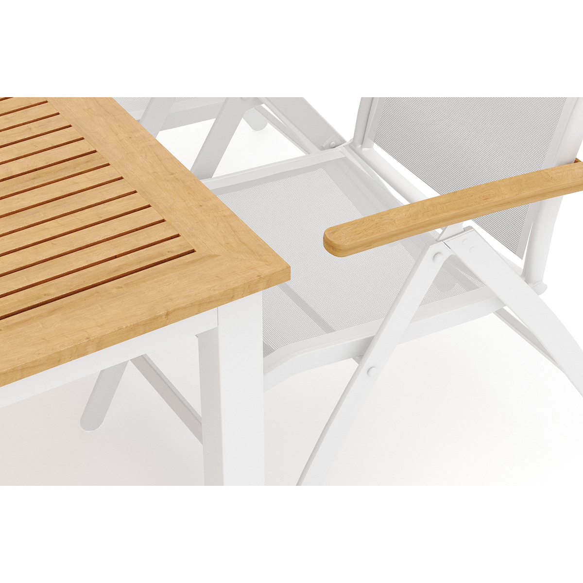 Trädgårdsgrupp deNoord Las Vegas utomhus matgrupp förlängningsbart 152-210x90 cm med 4 Las Vegas positionsstolar