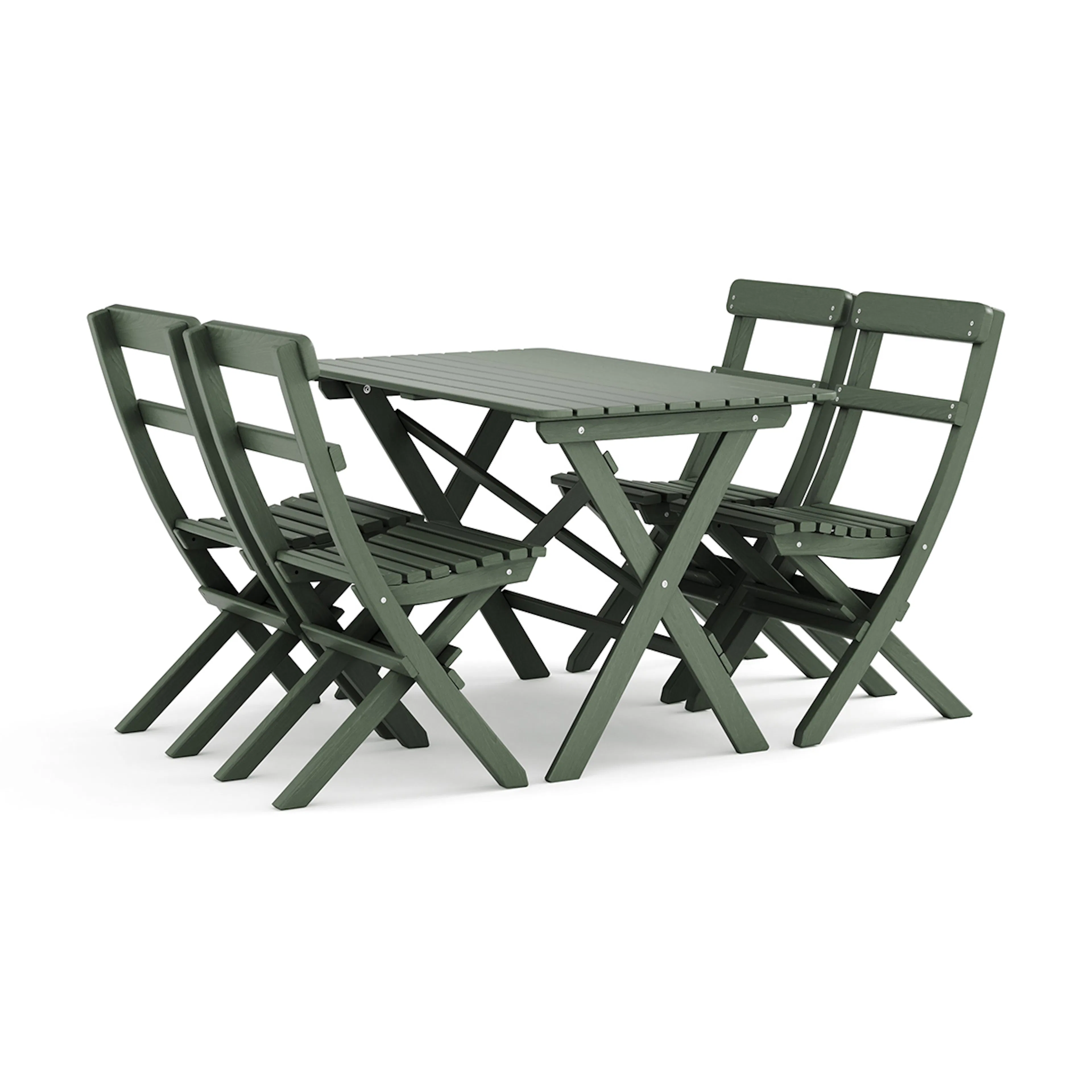 Trädgårdsgrupp Comfort Garden Landet Utomhus matgrupp 118x70x74 cm med 4 klappstolar