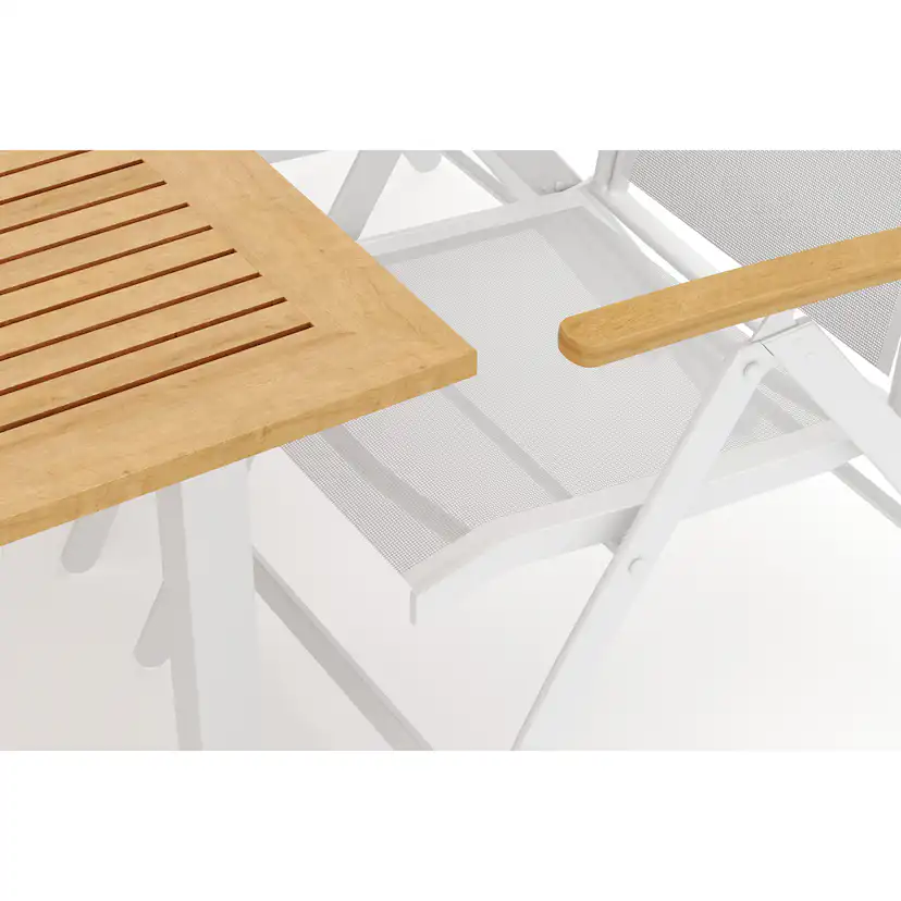 Trädgårdsgrupp deNoord Las Vegas utomhus matgrupp förlängningsbart 152-210x90 cm med 6 Las Vegas positionsstolar