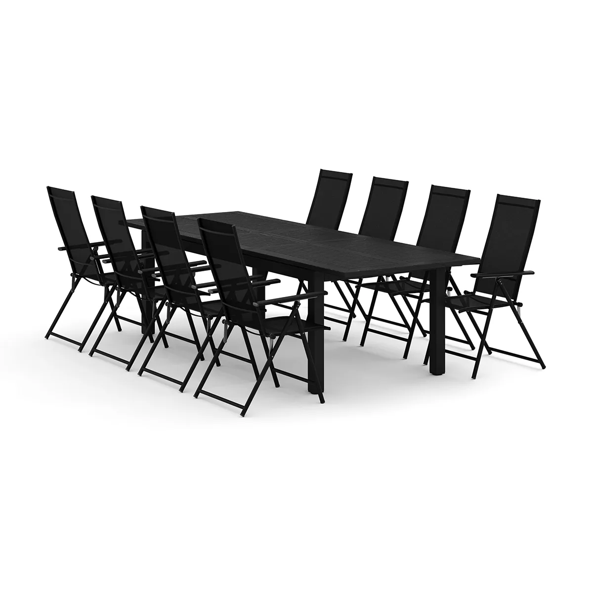 Trädgårdsgrupp Comfort Garden Monaco utomhus matgrupp förlängningsbart 210/310x90 med 8 Sanna positionsstolar