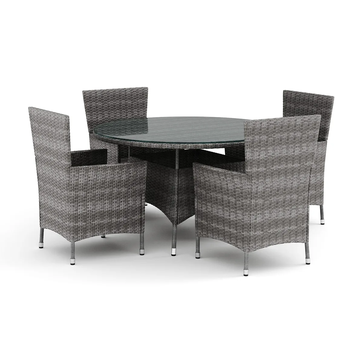 Trädgårdsgrupp Comfort Garden Thor utomhus rund matgrupp 140 cm med 4 Thor Trädgårdsfåtölj