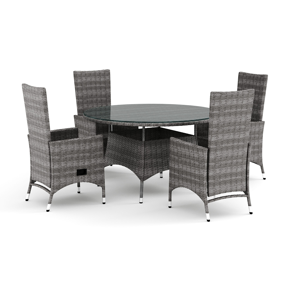 Trädgårdsgrupp Comfort Garden Thor utomhus rund matgrupp 140 cm med 4 Jenny matstolar