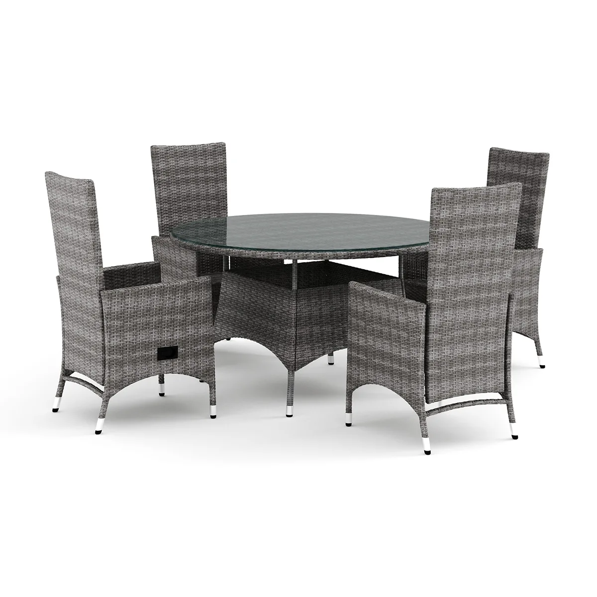 Trädgårdsgrupp Comfort Garden Thor utomhus rund matgrupp 140 cm med 4 Jenny matstolar