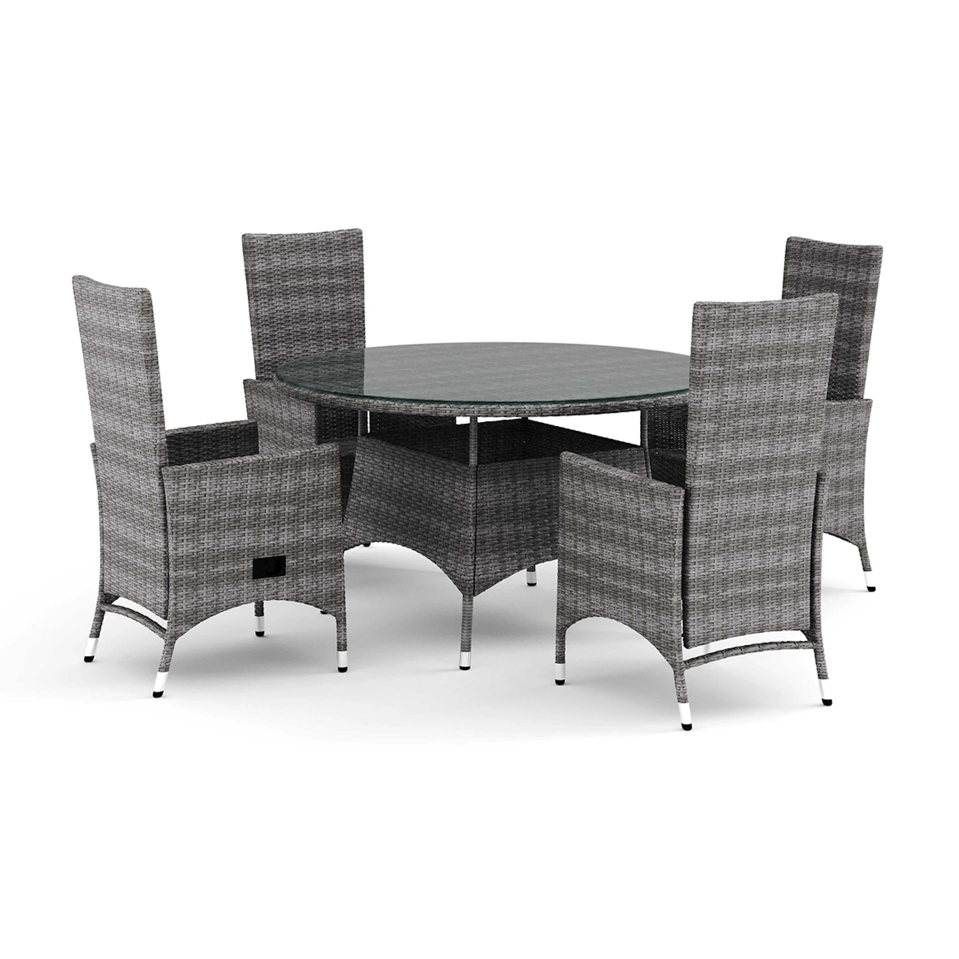 Trädgårdsgrupp Comfort Garden Thor utomhus rund matgrupp 140 cm med 4 Jenny matstolar