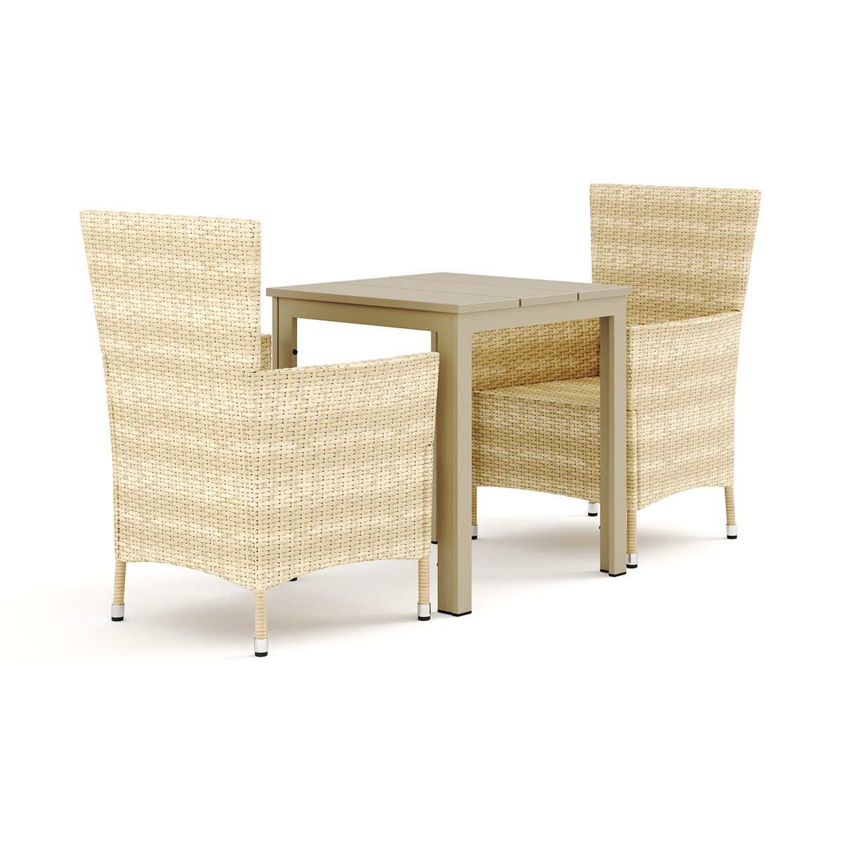 Trädgårdsgrupp Comfort Garden Tunis utomhus caféset 70x70 cm med 2 Thor Trädgårdsfåtölj