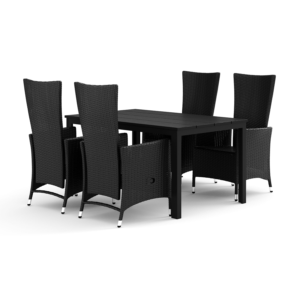 Trädgårdsgrupp Comfort Garden Tunis utomhus matgrupp 140x90 cm med 4 Jenny matstolar