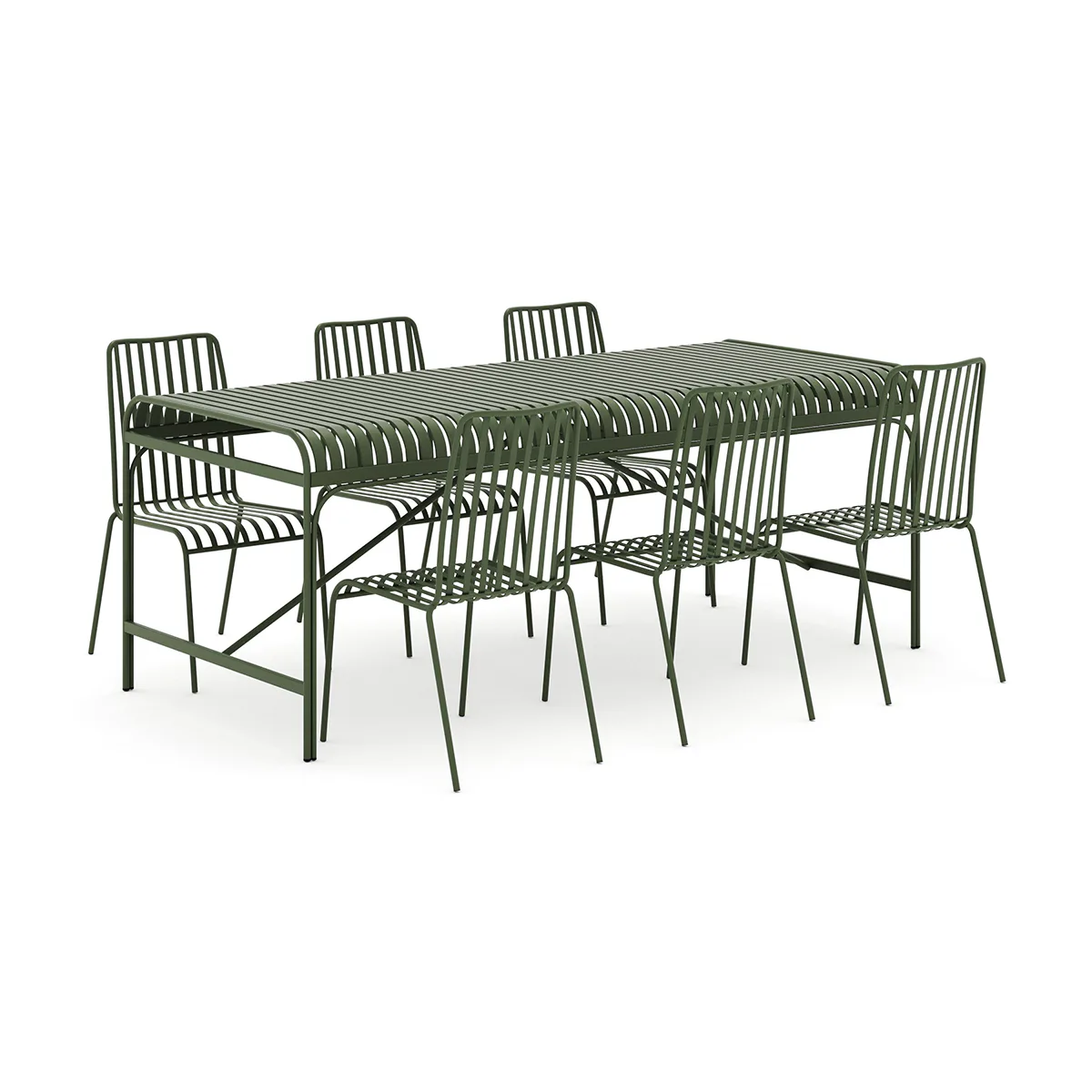 Trädgårdsgrupp Comfort Garden Jarva utomhus matgrupp 200 cm med 6 Jarva matstolar