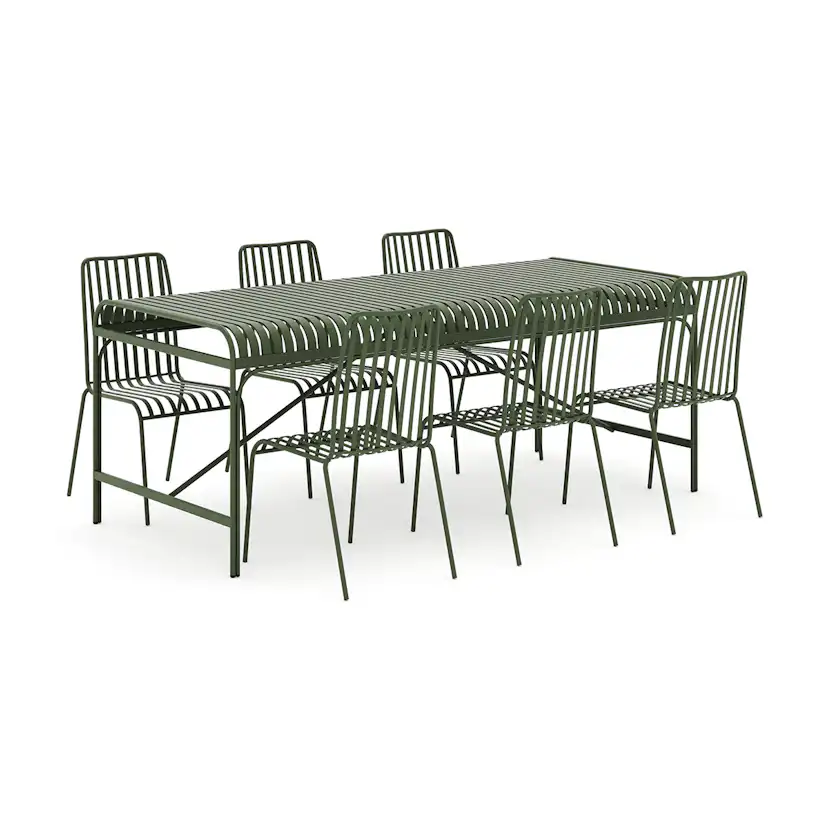 Trädgårdsgrupp Comfort Garden Jarva utomhus matgrupp 200 cm med 6 Jarva matstolar