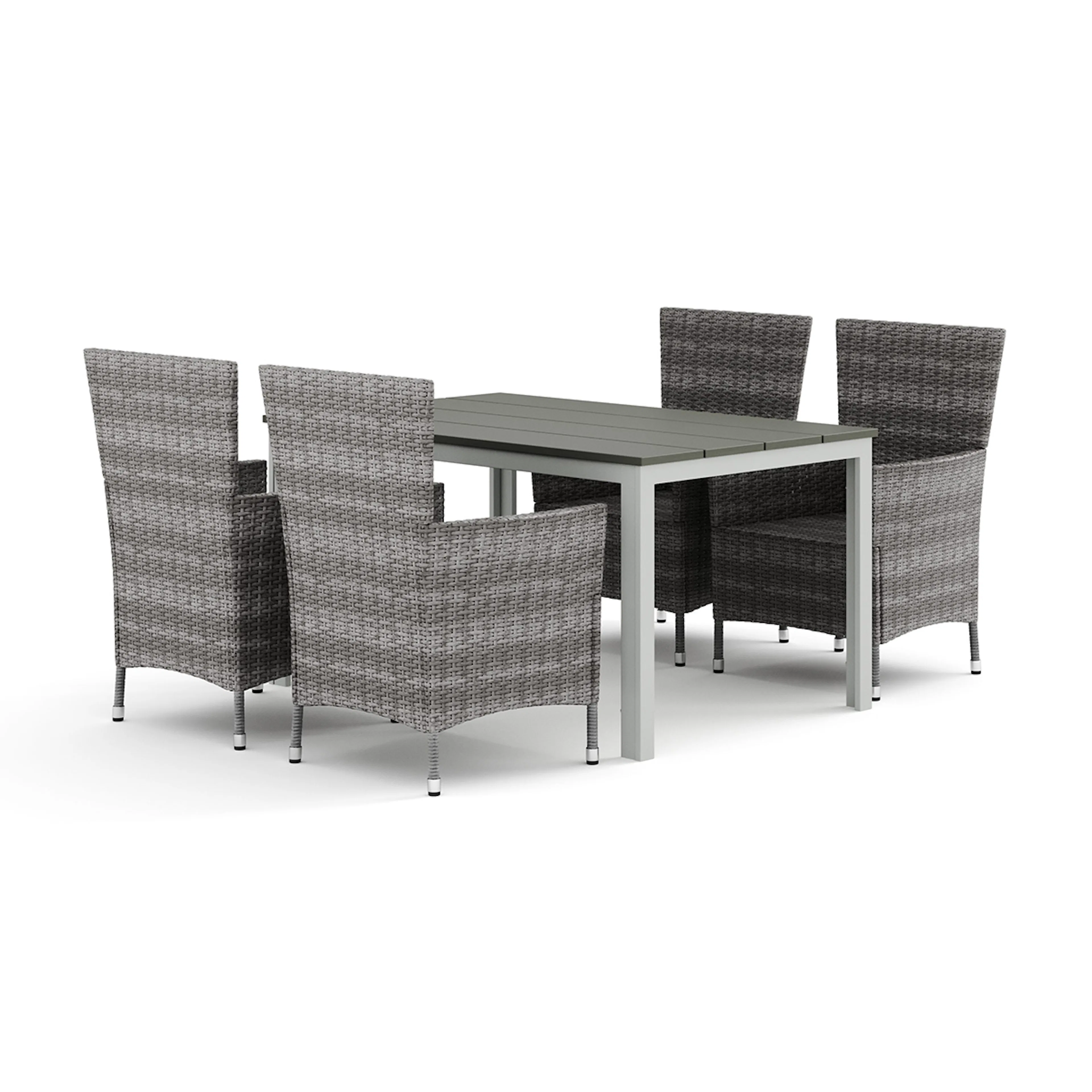 Trädgårdsgrupp Comfort Garden Tunis utomhus matgrupp 140x90 cm med 4 Thor Trädgårdsfåtölj