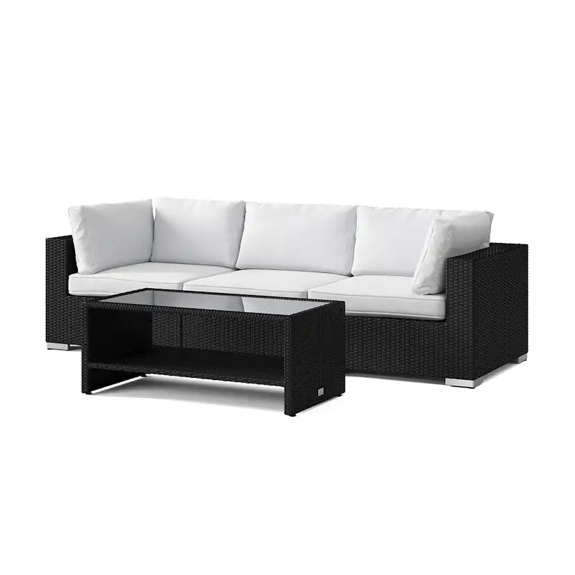 Loungegrupp Comfort Garden Bahamas utesoffa 3-sits med bord och hylla