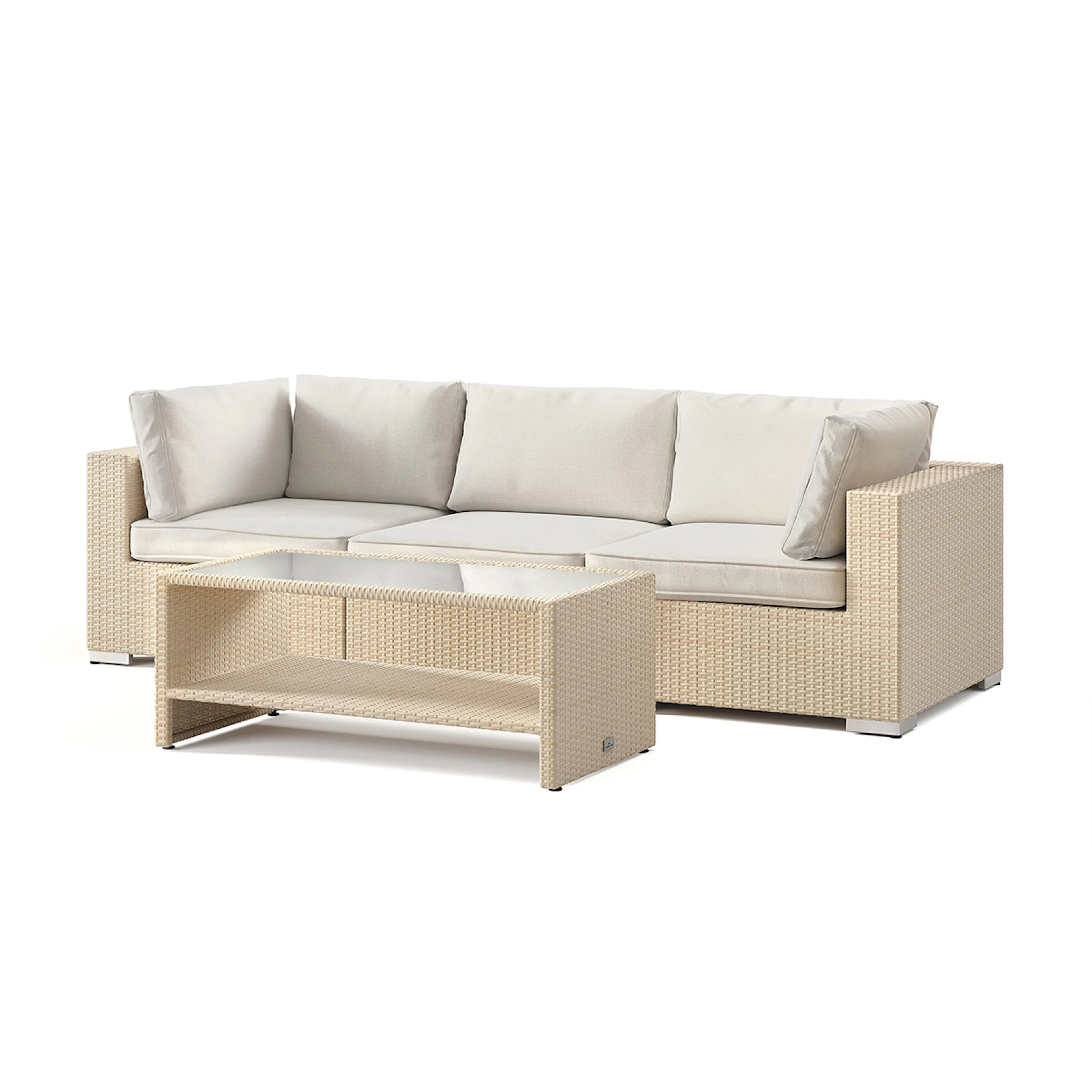 Loungegrupp Comfort Garden Bahamas utesoffa 3-sits med bord och hylla
