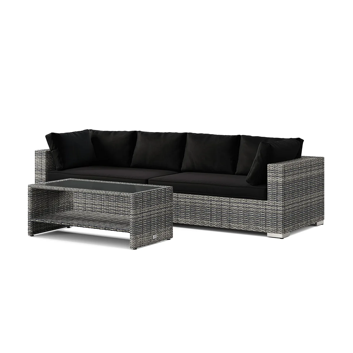 Loungegrupp Comfort Garden Bahamas utesoffa 4-sits med bord och hylla