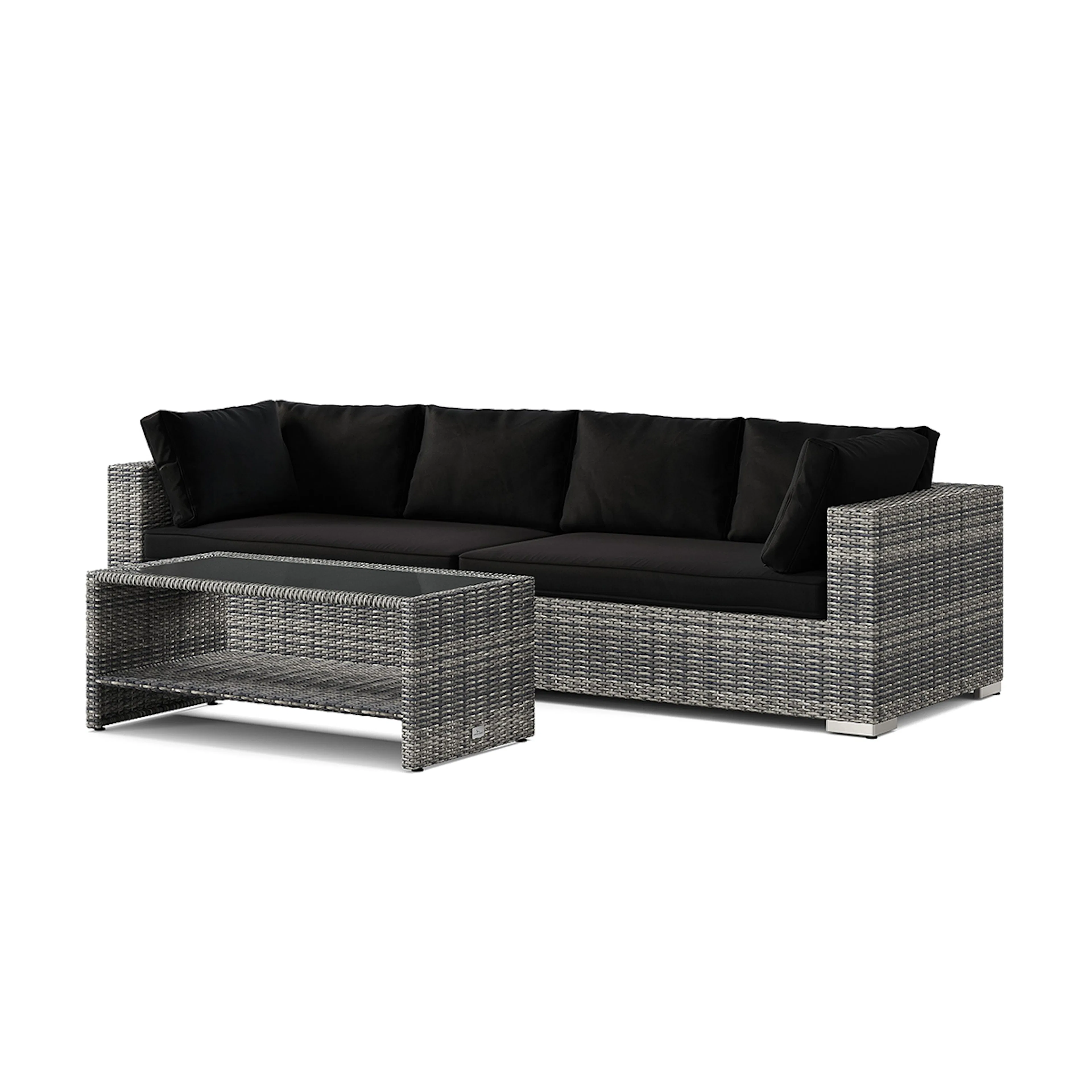 Loungegrupp Comfort Garden Bahamas utesoffa 4-sits med bord och hylla