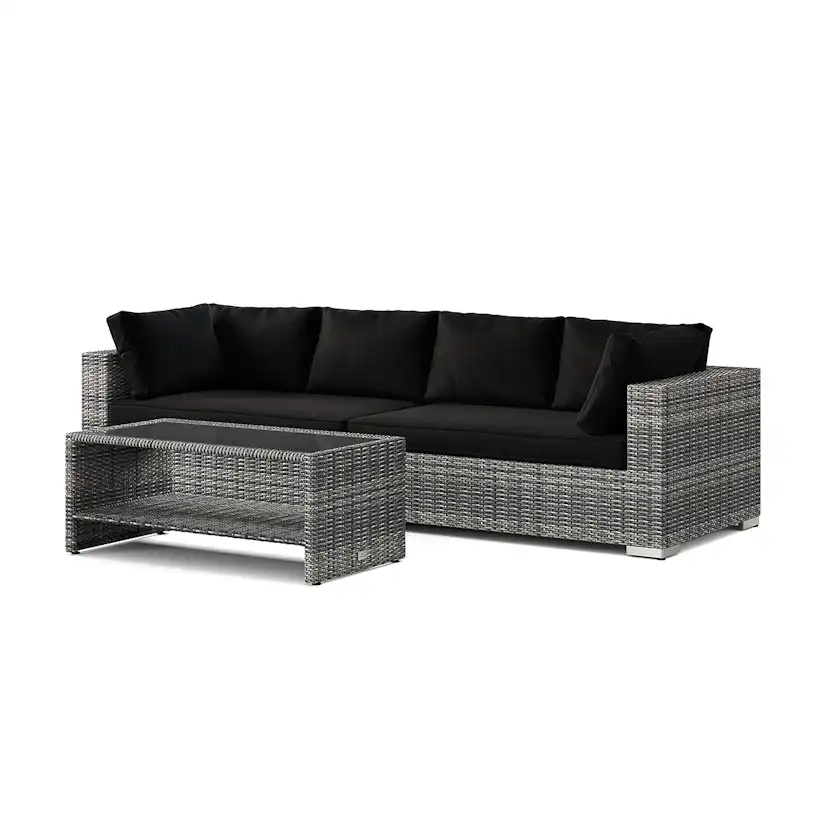 Loungegrupp Comfort Garden Bahamas utesoffa 4-sits med bord och hylla