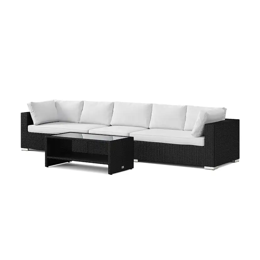 Loungegrupp Comfort Garden Bahamas utesoffa 5-sits med bord och hylla