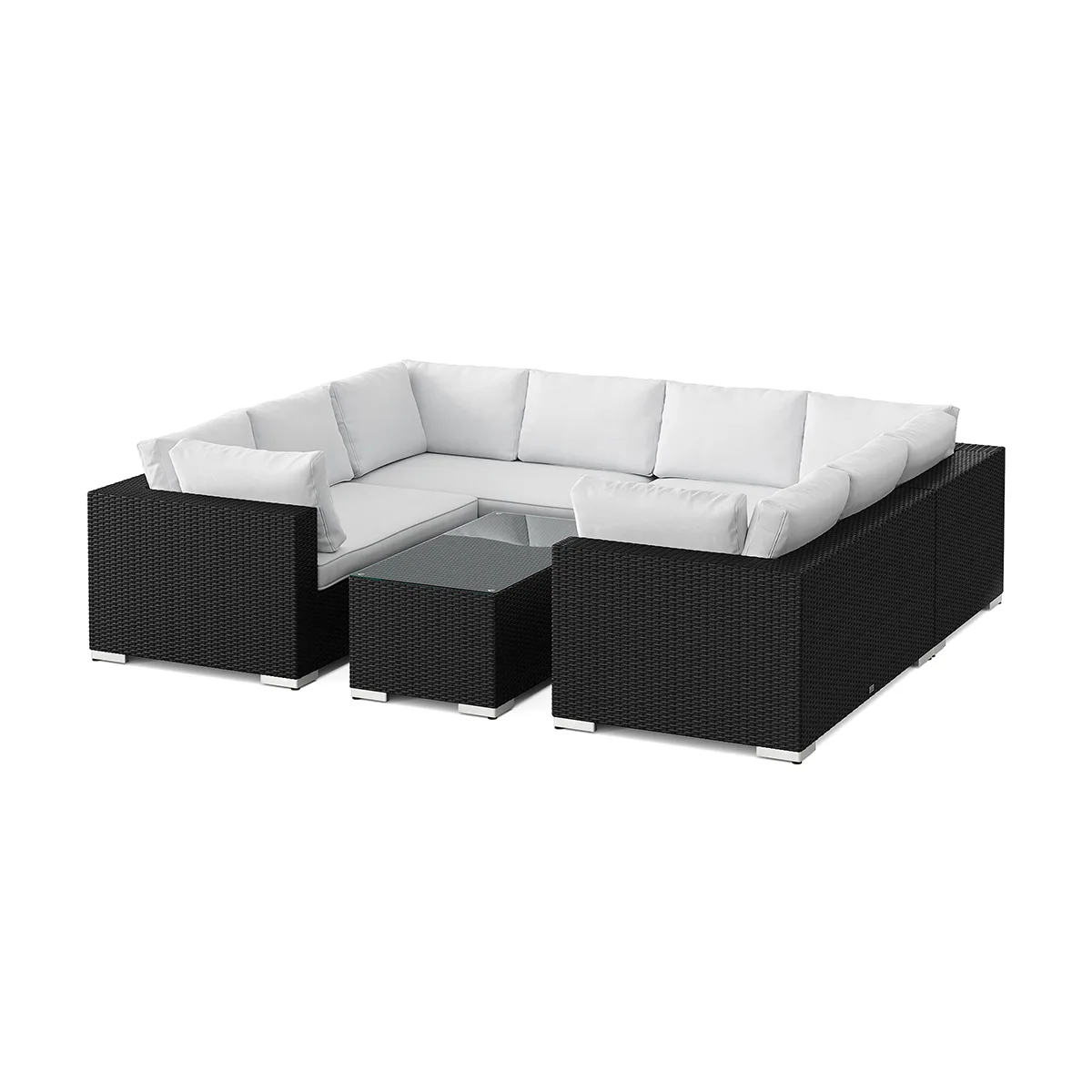 Loungegrupp Comfort Garden Bahamas U-formad utomhus loungegrupp med stängt avslut, 8-sits med bord