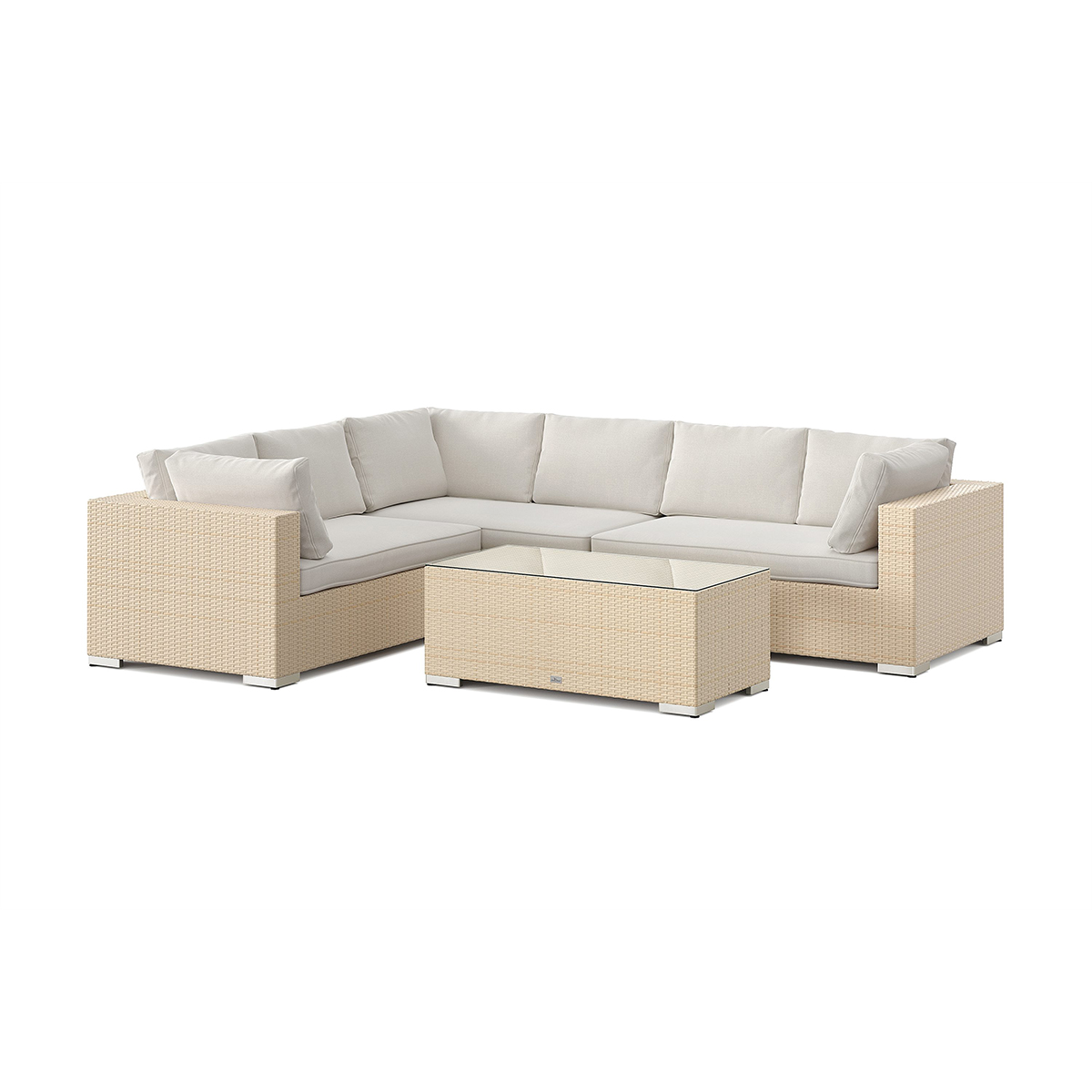 Loungegrupp Comfort Garden Bahamas L-formad utesoffa höger, 6-sits med bord