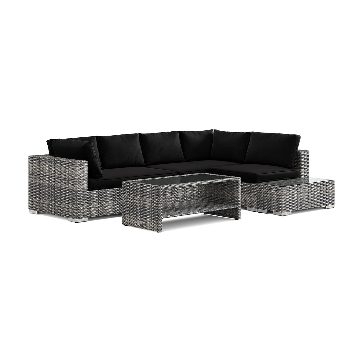 Loungegrupp Comfort Garden Bahamas utesoffa 5-sits vändbar schäslong med avslut och bord med hylla