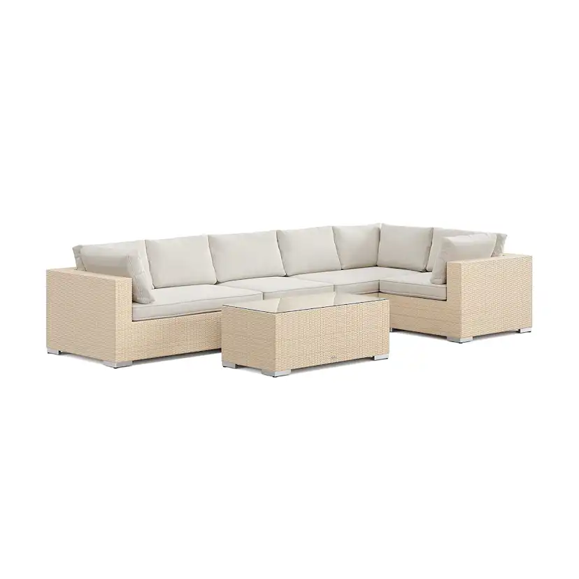 Loungegrupp Comfort Garden Bahamas utomhus hörnsoffa 6-sits vändbar med bord
