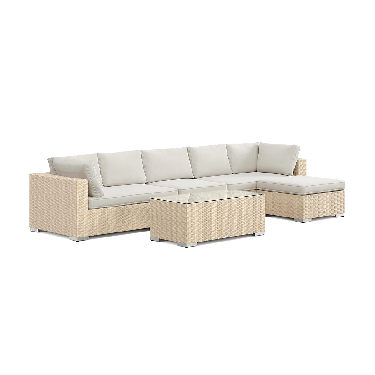 Loungegrupp Comfort Garden Bahamas utomhus divansoffa 6-sits med vändbar divan och bord