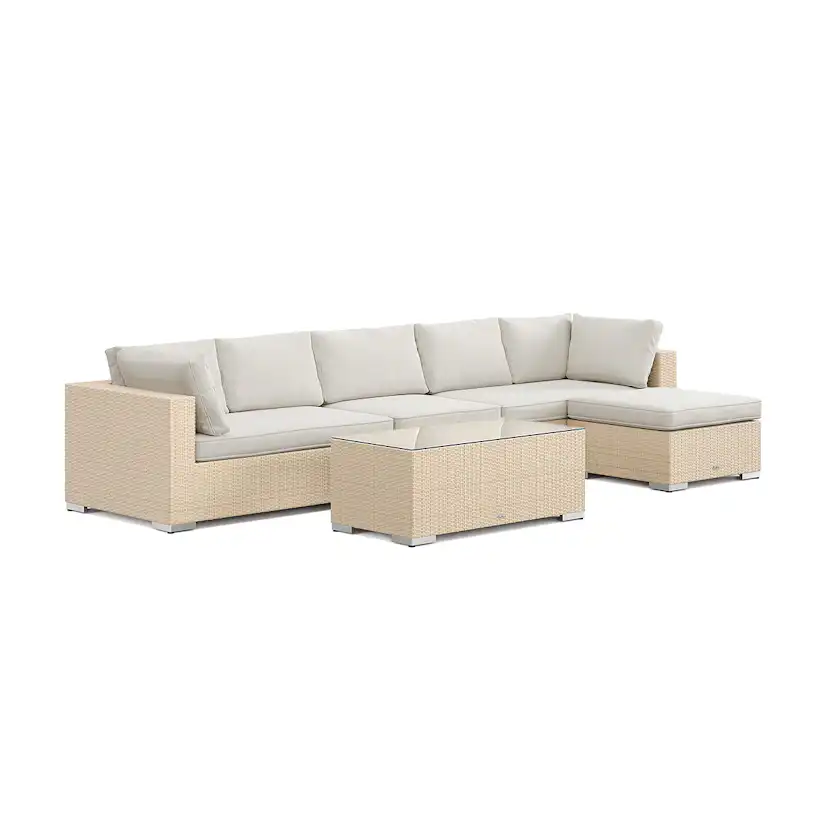 Loungegrupp Comfort Garden Bahamas utomhus divansoffa 6-sits med vändbar divan och bord