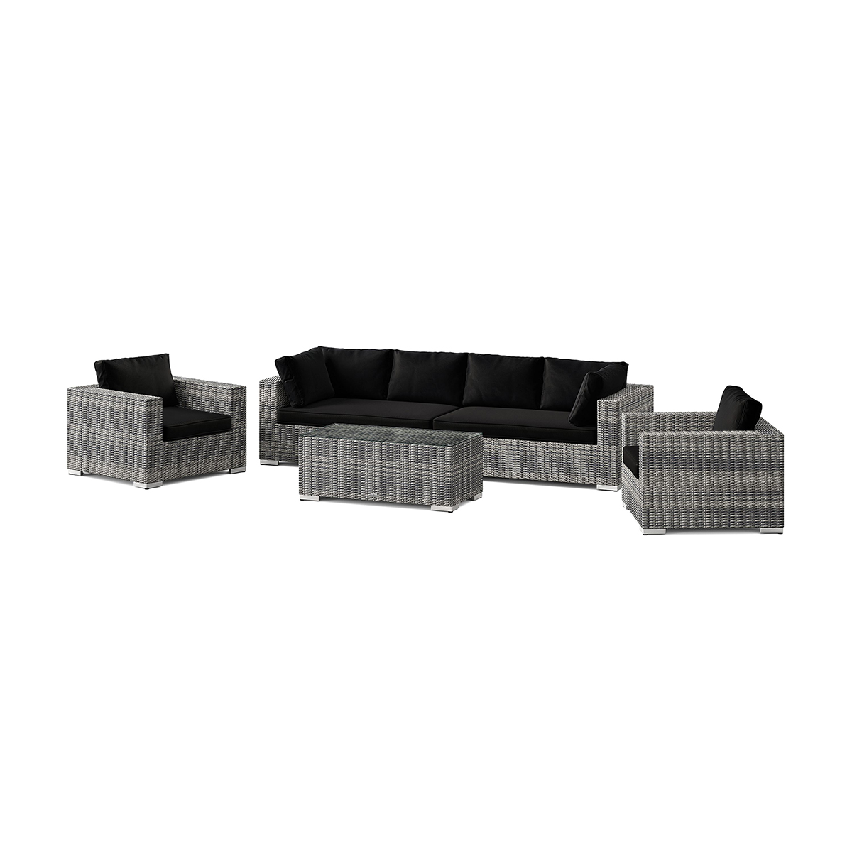 Loungegrupp Comfort Garden Bahamas utomhus soffgrupp 6-sits med två fåtöljer och bord
