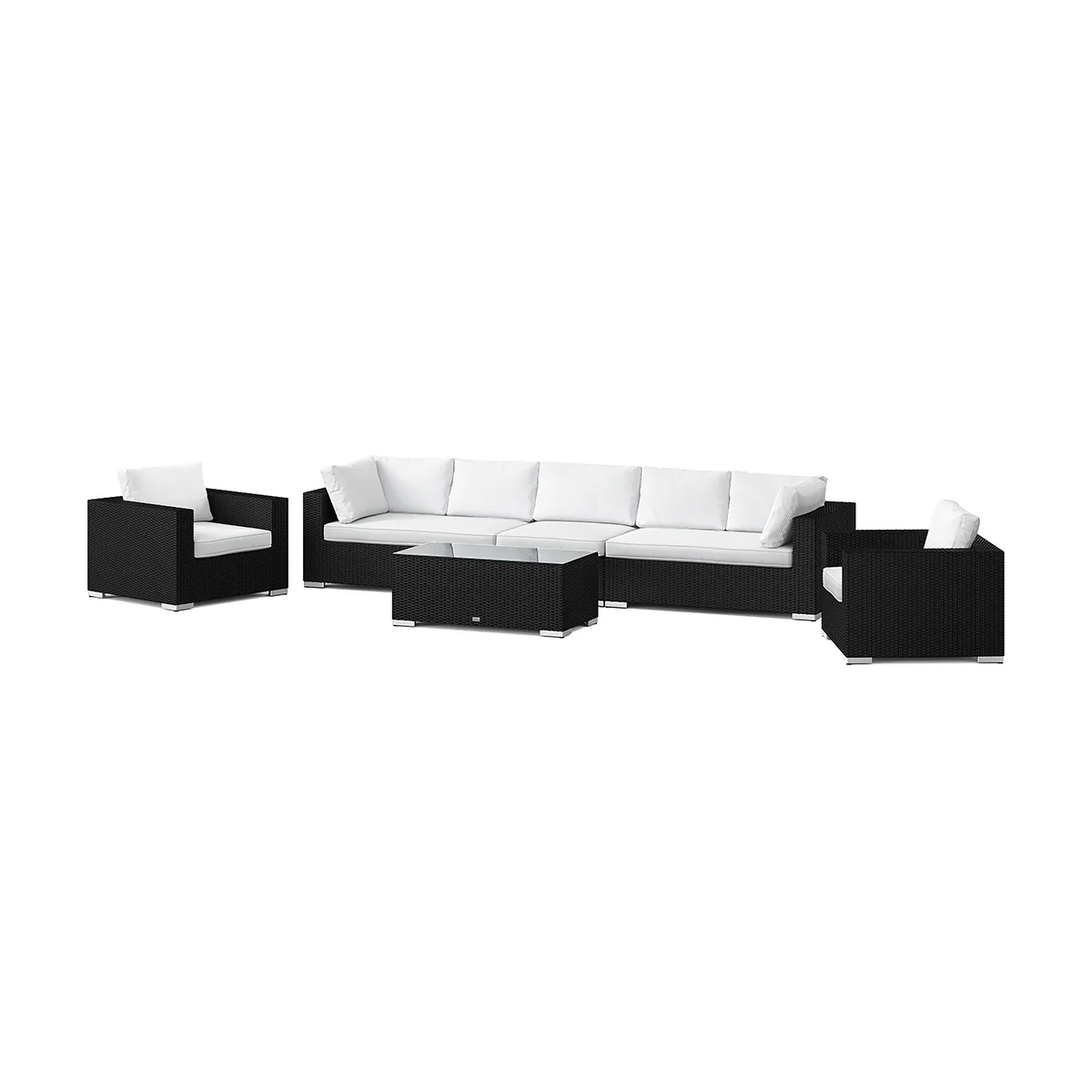 Loungegrupp Comfort Garden Bahamas utomhus soffgrupp 7-sits med två fåtöljer och bord