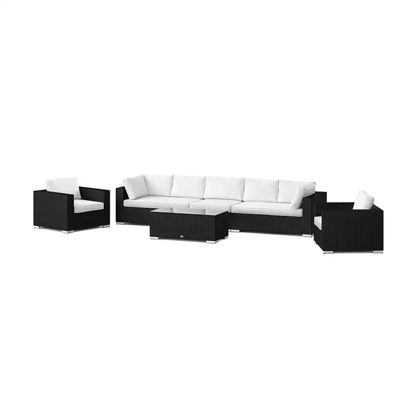 Loungegrupp Comfort Garden Bahamas utomhus soffgrupp 7-sits med två fåtöljer och bord