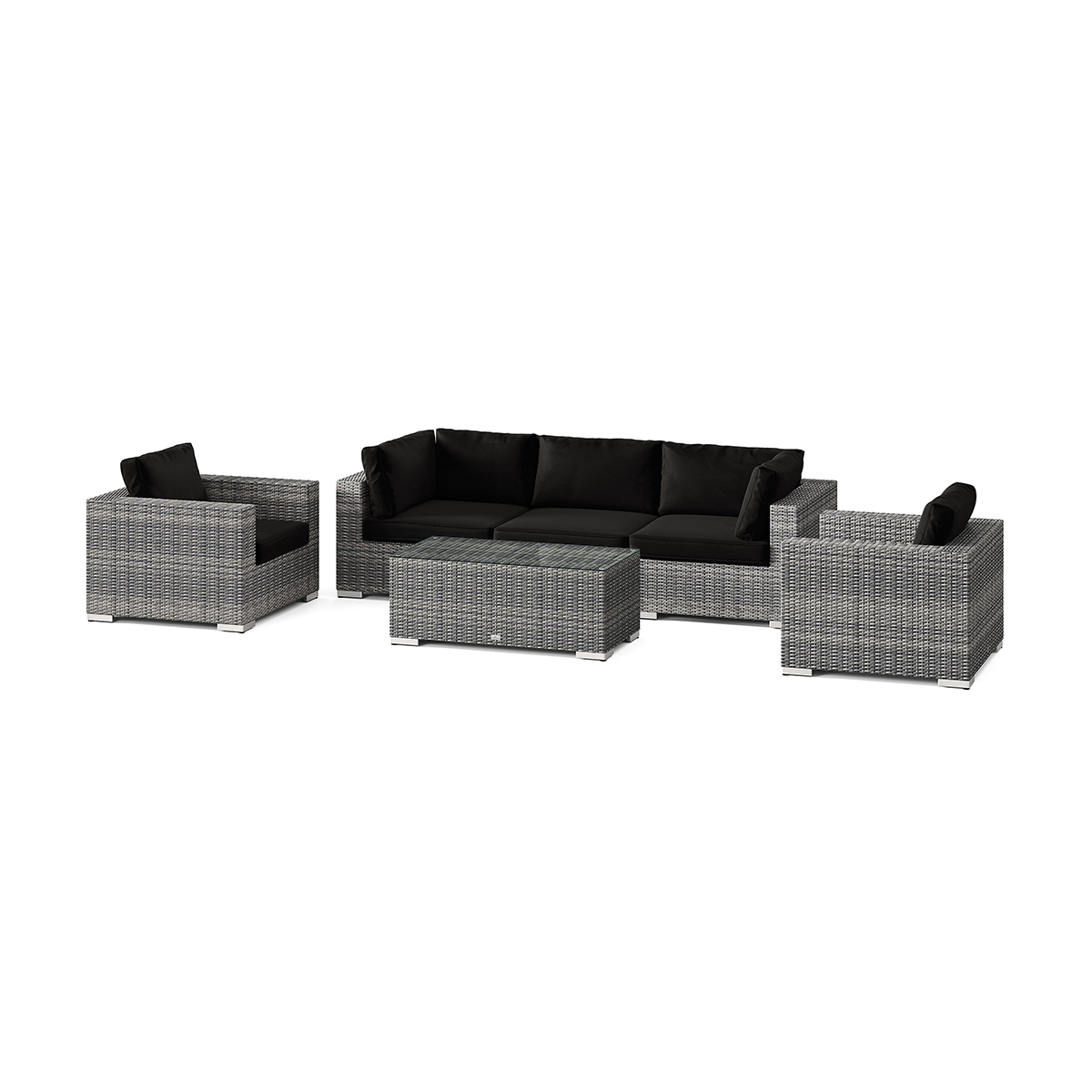 Loungegrupp Comfort Garden Bahamas utomhus soffgrupp 5-sits med två fåtöljer och bord