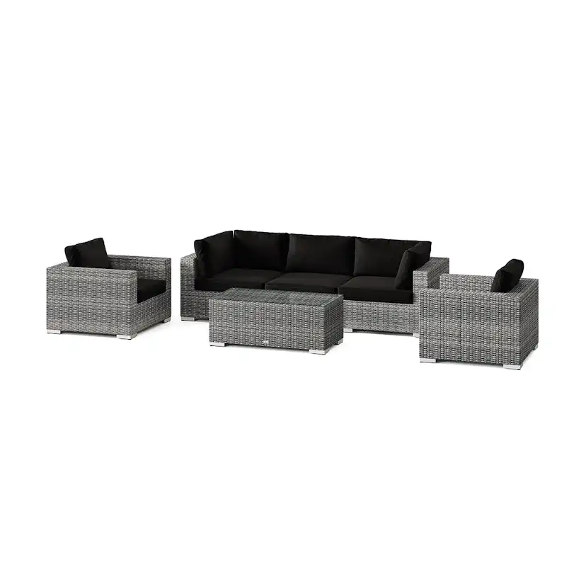 Loungegrupp Comfort Garden Bahamas utomhus soffgrupp 5-sits med två fåtöljer och bord