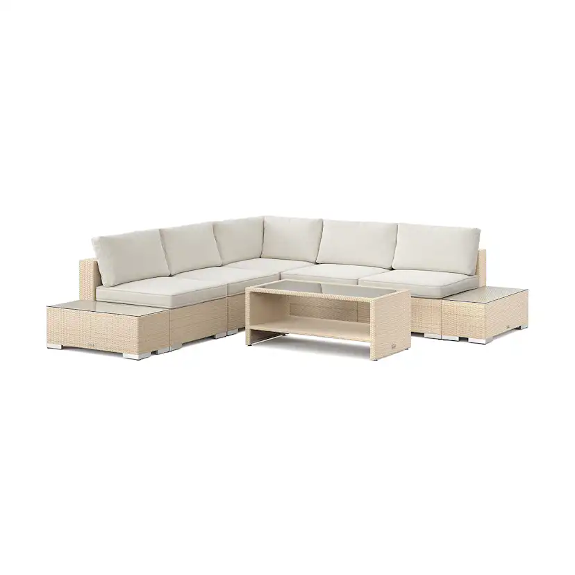 Loungegrupp Comfort Garden Bahamas utomhus hörnsoffa 5-sits vändbar bord med hylla