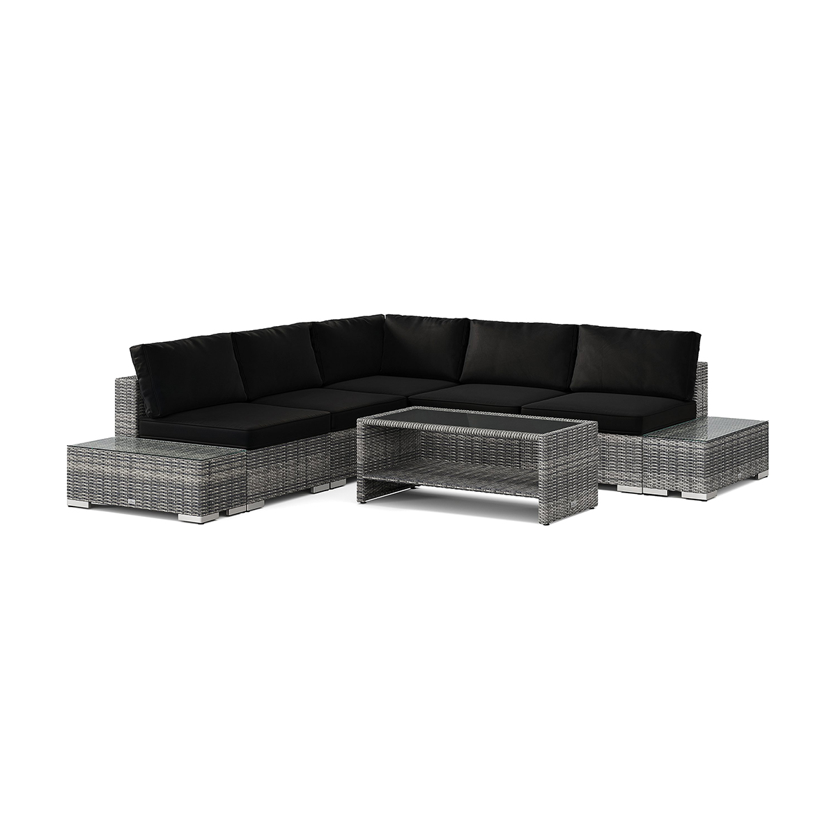 Loungegrupp Comfort Garden Bahamas utomhus hörnsoffa 5-sits vändbar bord med hylla