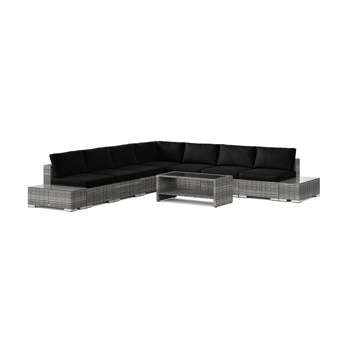 Loungegrupp Comfort Garden Bahamas utomhus hörnsoffa 7-sits vändbar med bord med hylla