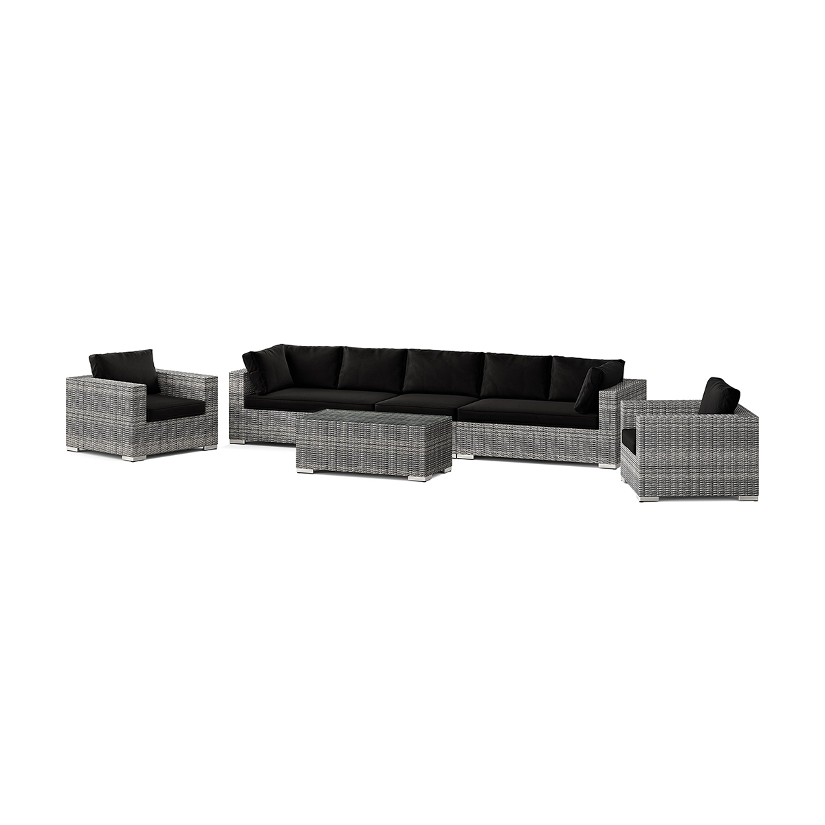 Loungegrupp Comfort Garden Bahamas utomhus soffgrupp 7-sits med två fåtöljer och bord