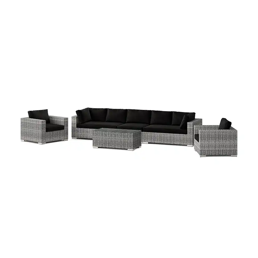 Loungegrupp Comfort Garden Bahamas utomhus soffgrupp 7-sits med två fåtöljer och bord
