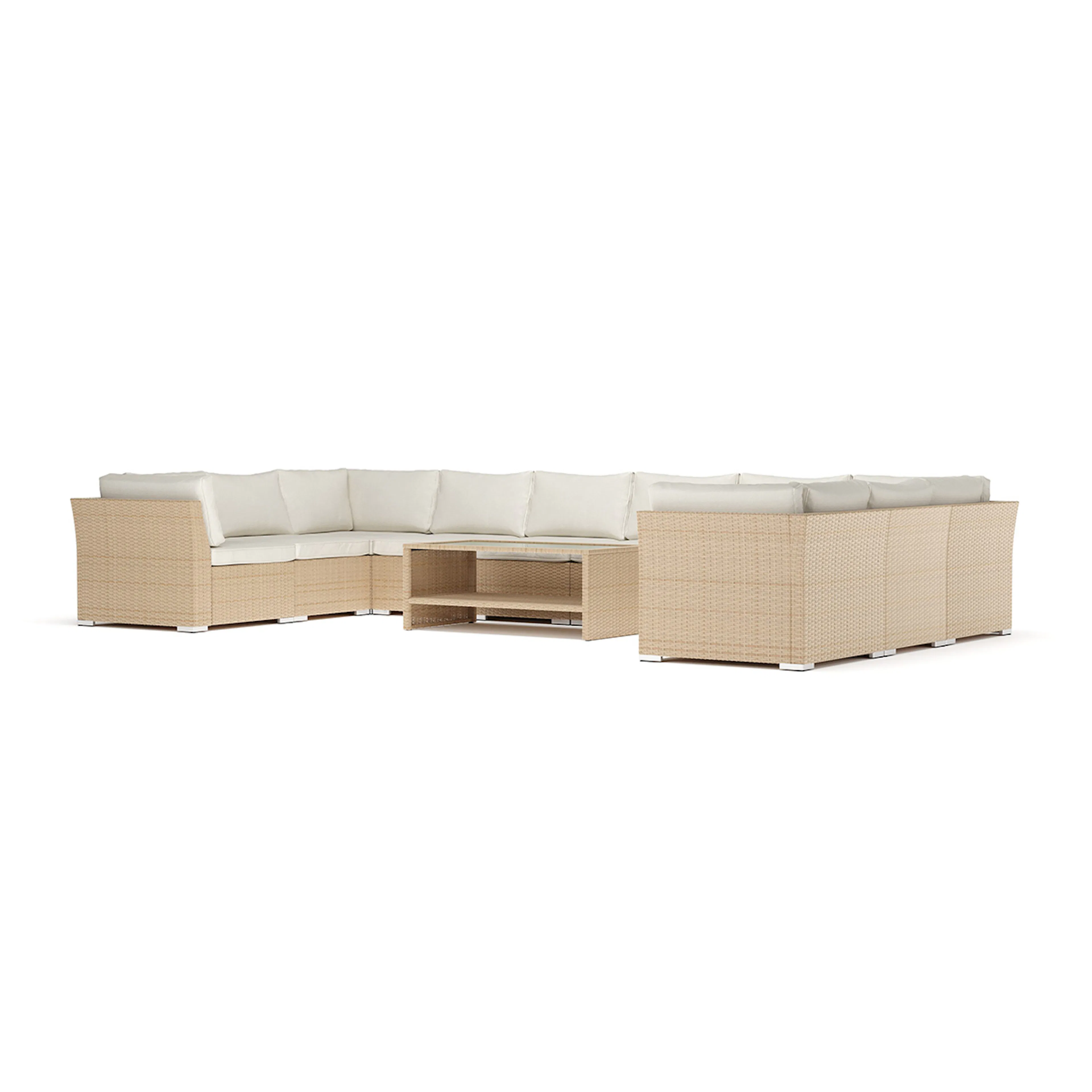 Loungesoffa Comfort Garden Wisconsin utomhus U-soffa 10-sits med stängt avslut