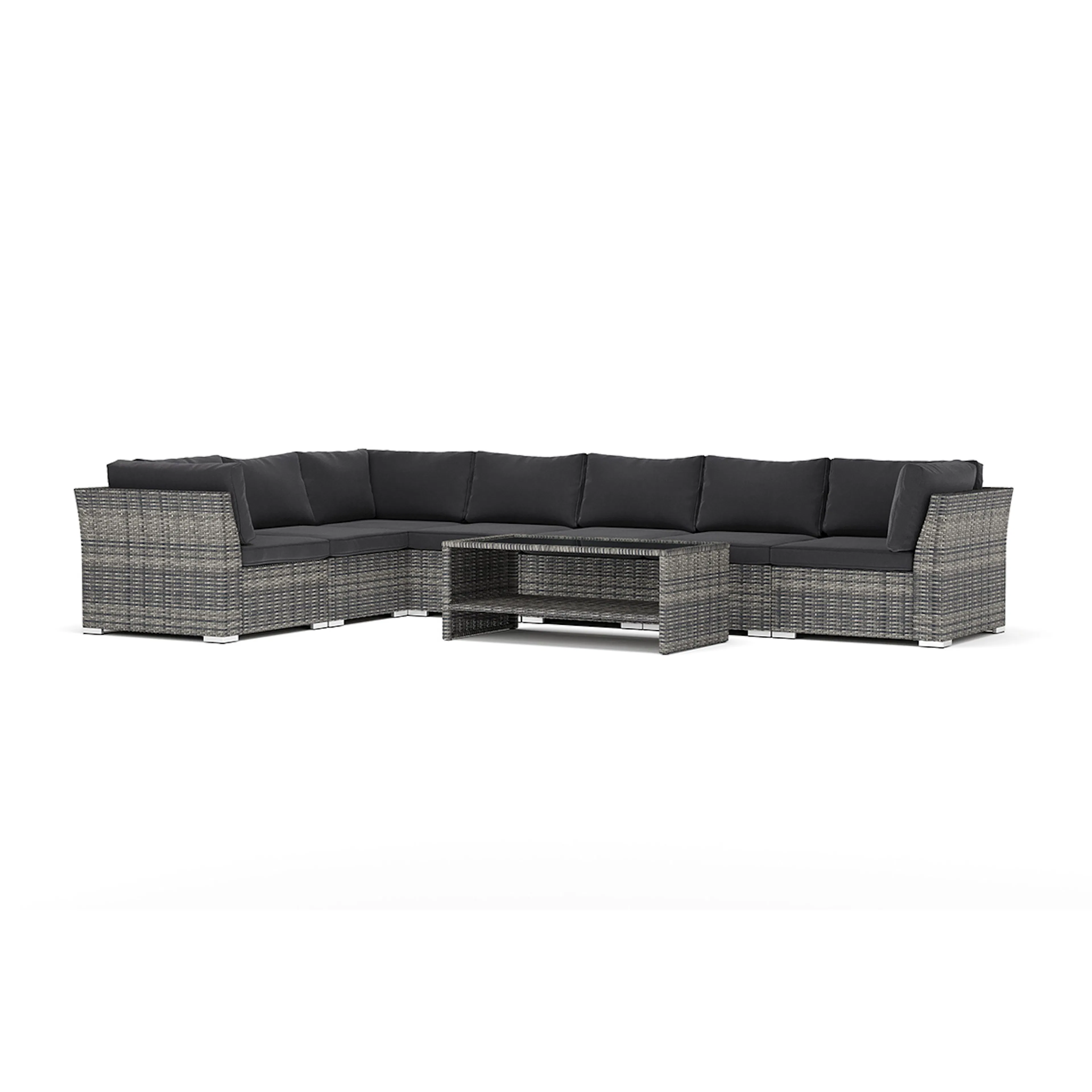 Loungesoffa Comfort Garden Wisconsin utomhus L-soffa 7-sits vändbar