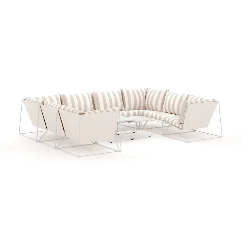 Loungesoffa Comfort Garden Usteryd utomhus U-soffa 8-sits med stängt avslut