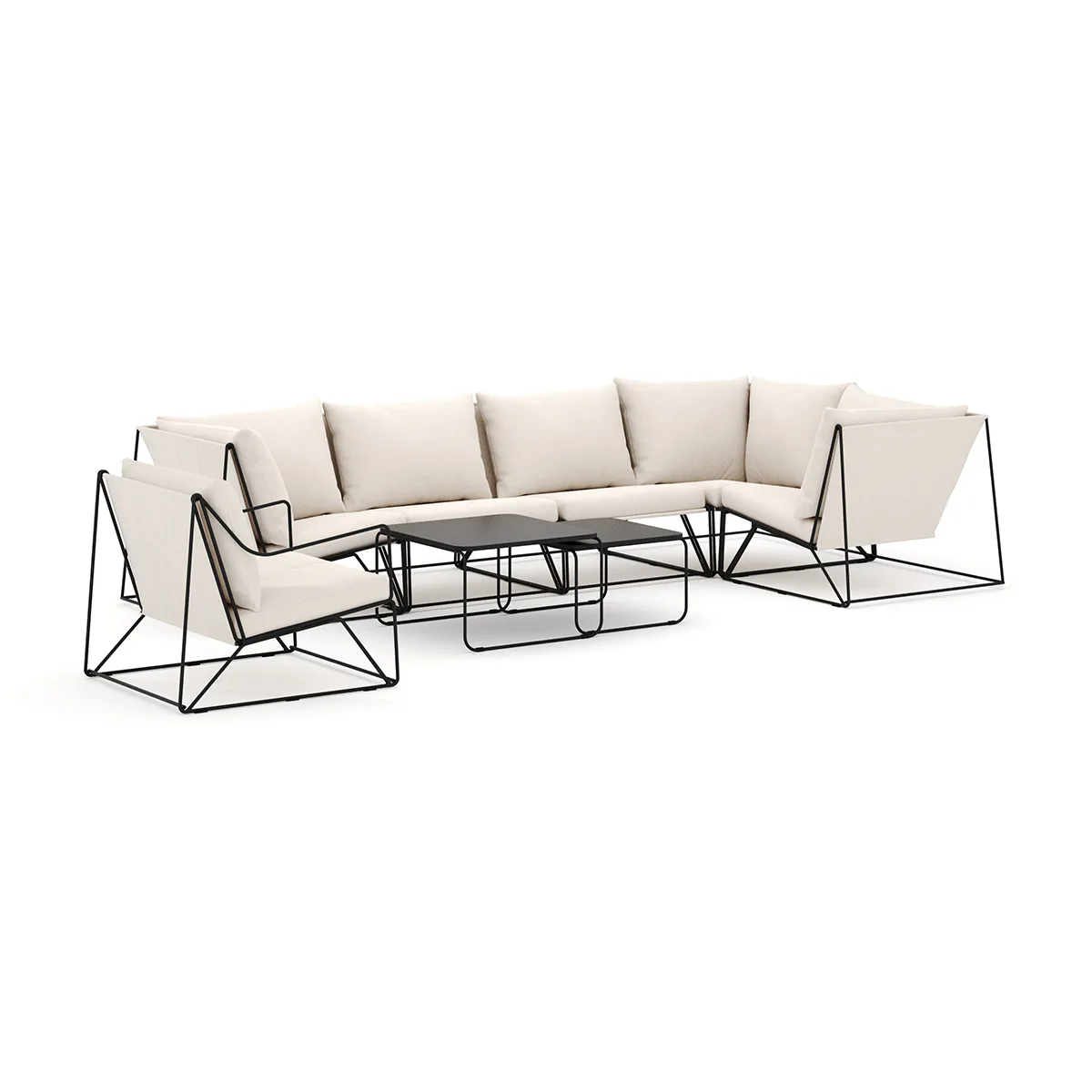 Loungesoffa Comfort Garden Usteryd utomhus hörnsoffa Schäslong 6-sits vändbar med fåtölj