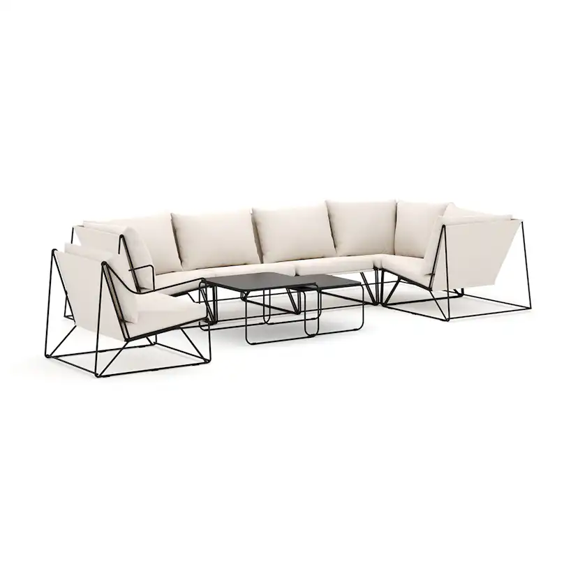 Loungesoffa Comfort Garden Usteryd utomhus hörnsoffa Schäslong 6-sits vändbar med fåtölj