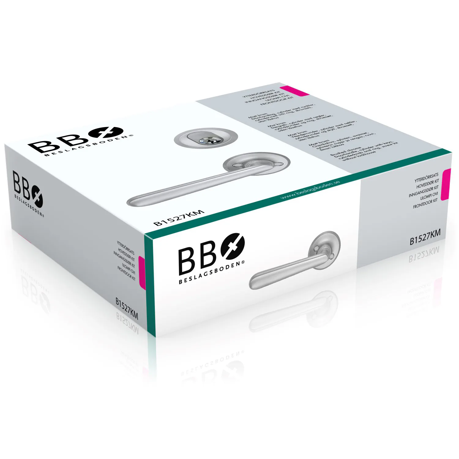 Ytterdörrsats Beslagsboden Borstad Krom