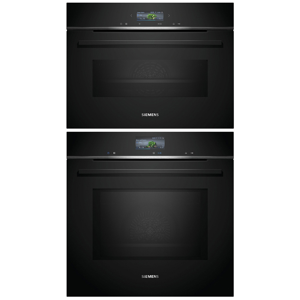 Ugn och Mikro Siemens iQ700 HM736G1B1 + CM724G1B1 Svart