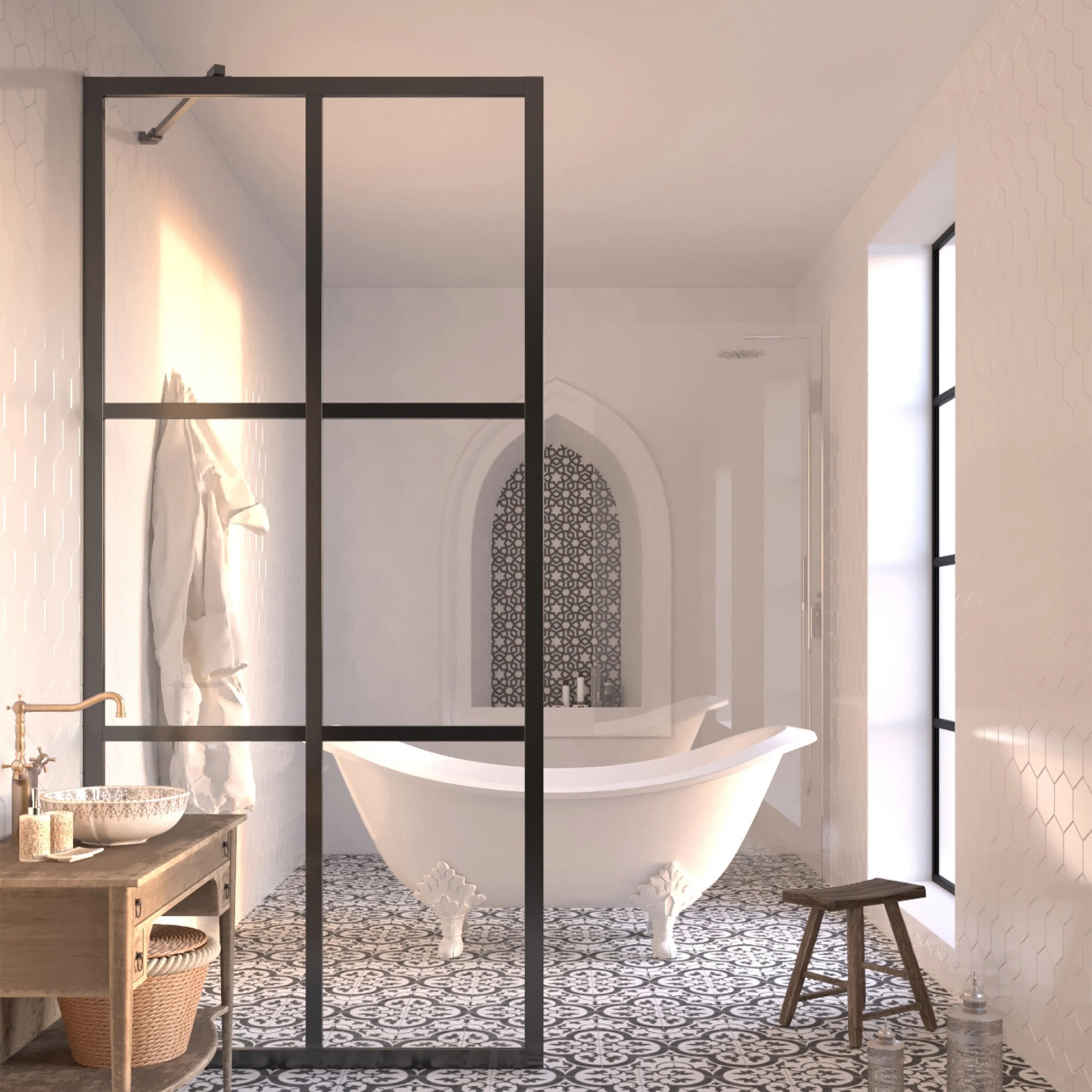 Duschvägg Hietakari Bläk 737 Paris Fast